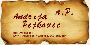 Andrija Pejković vizit kartica